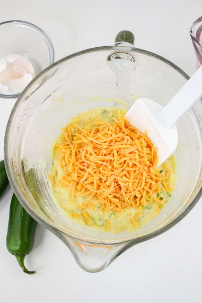 Stir in shredded cheese.
