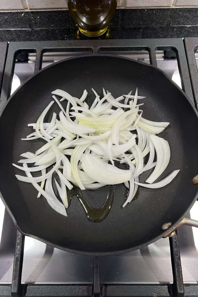 Combine olive oil and onions