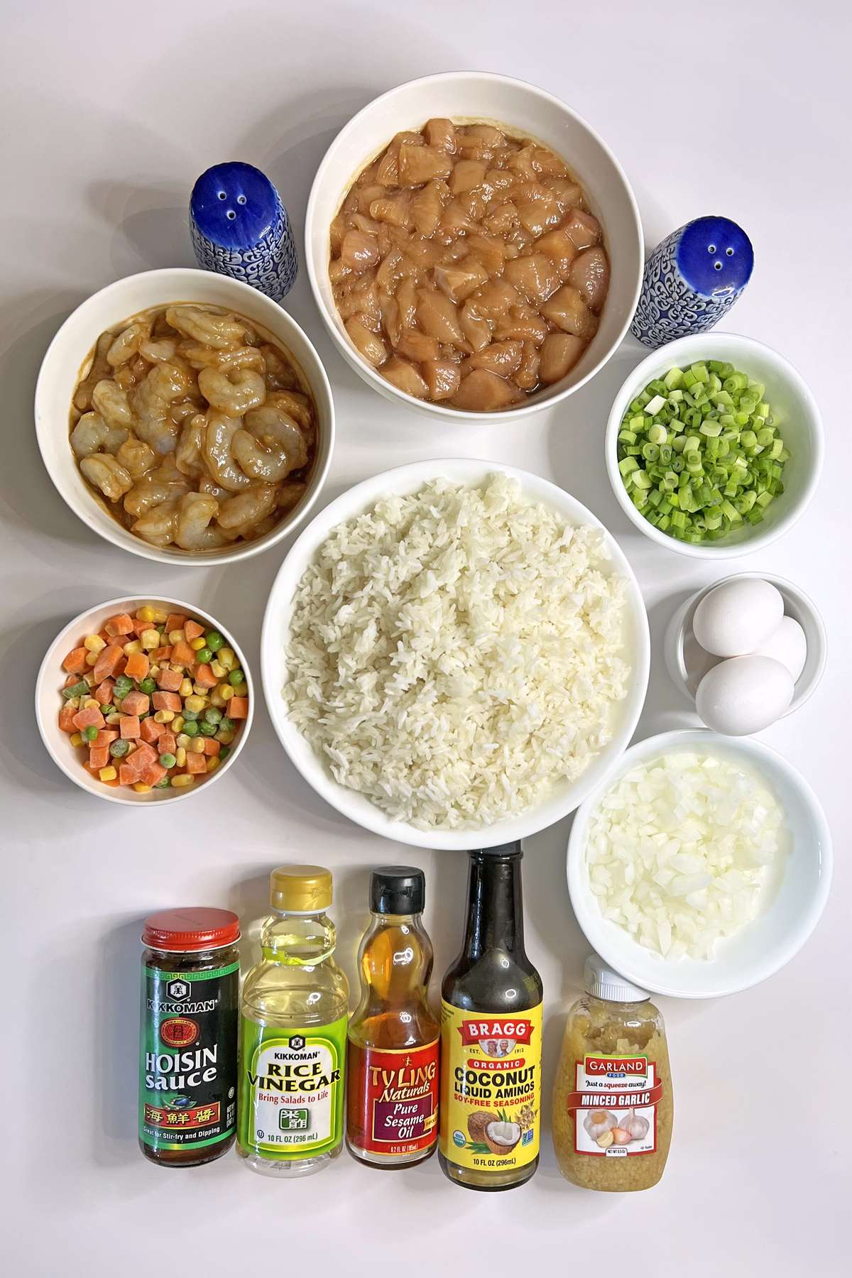 Ingredients for Shrimp and Chicken Fried Rice
