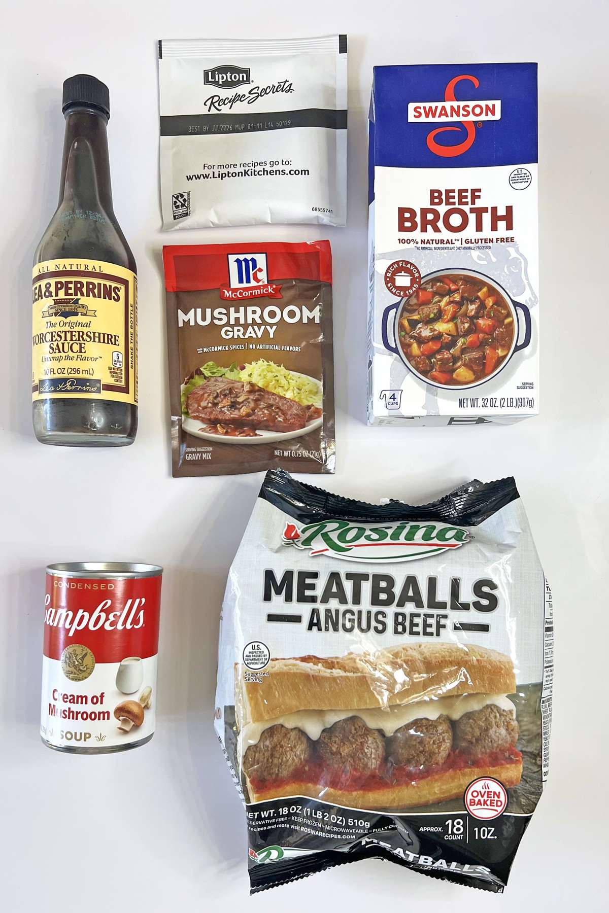 Ingredients for Slow Cooker Salisbury Steak Meatballs