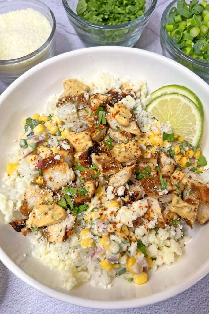 Street Corn Chicken Rice Bowls