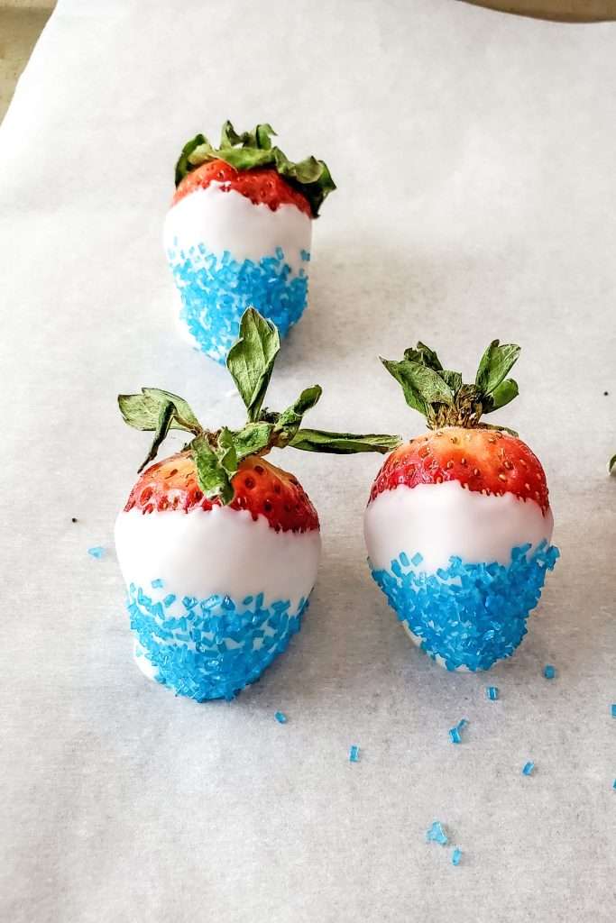 Patriotic White Chocolate Covered Strawberries