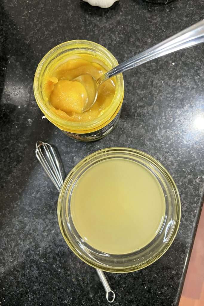 Combine bouillon and chicken stock