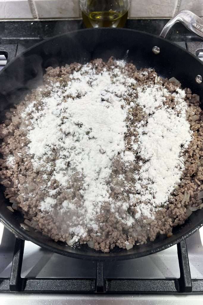 Add flour and seasonings.