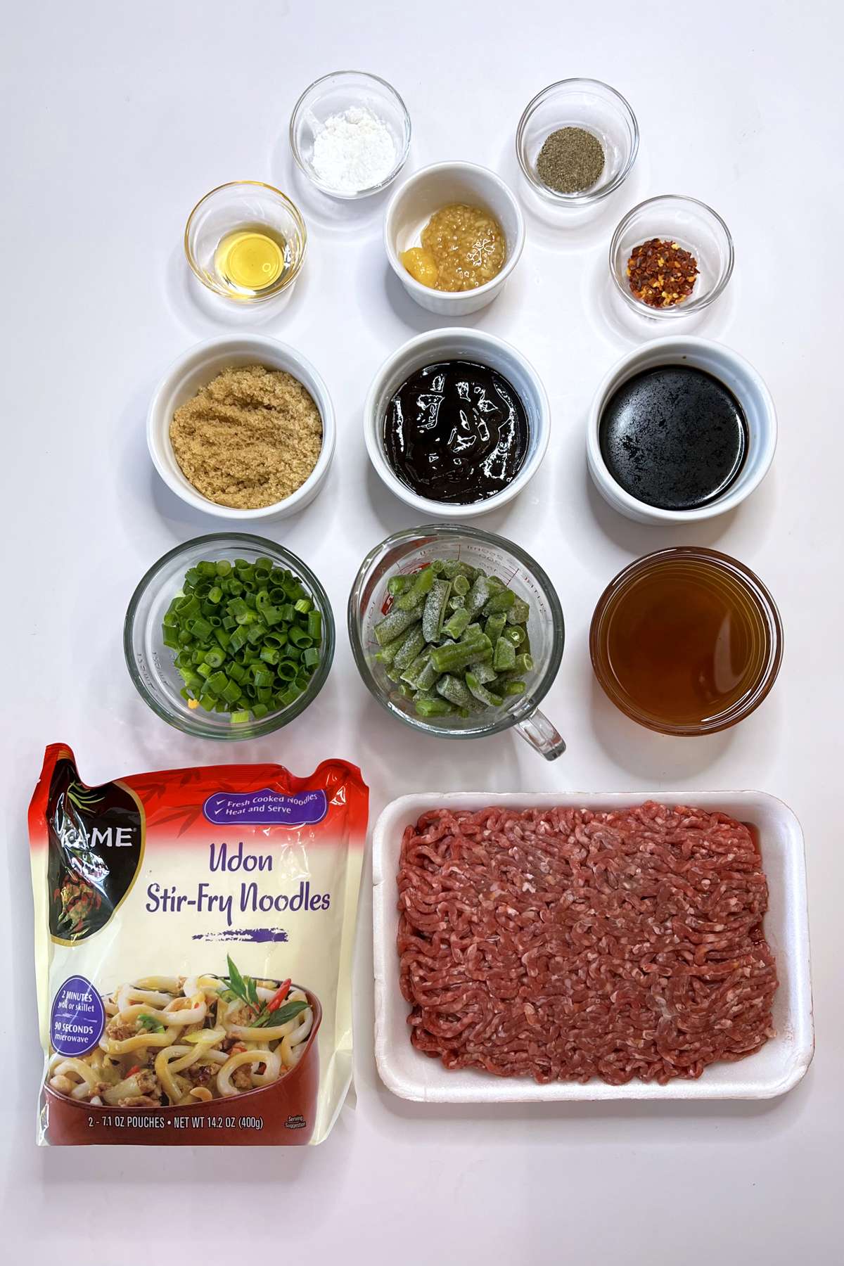 Ingredients for Mongolian Beef Noodles