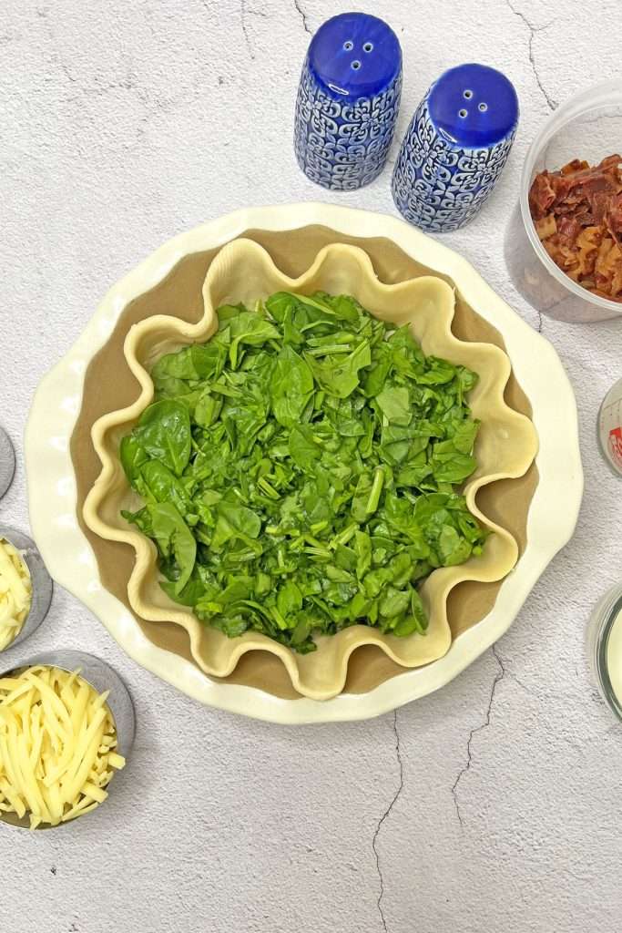 Add a layer of chopped spinach