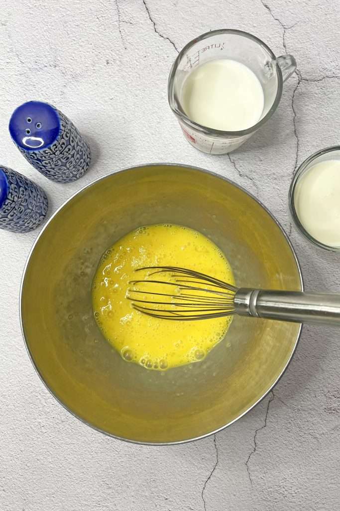 Beat eggs