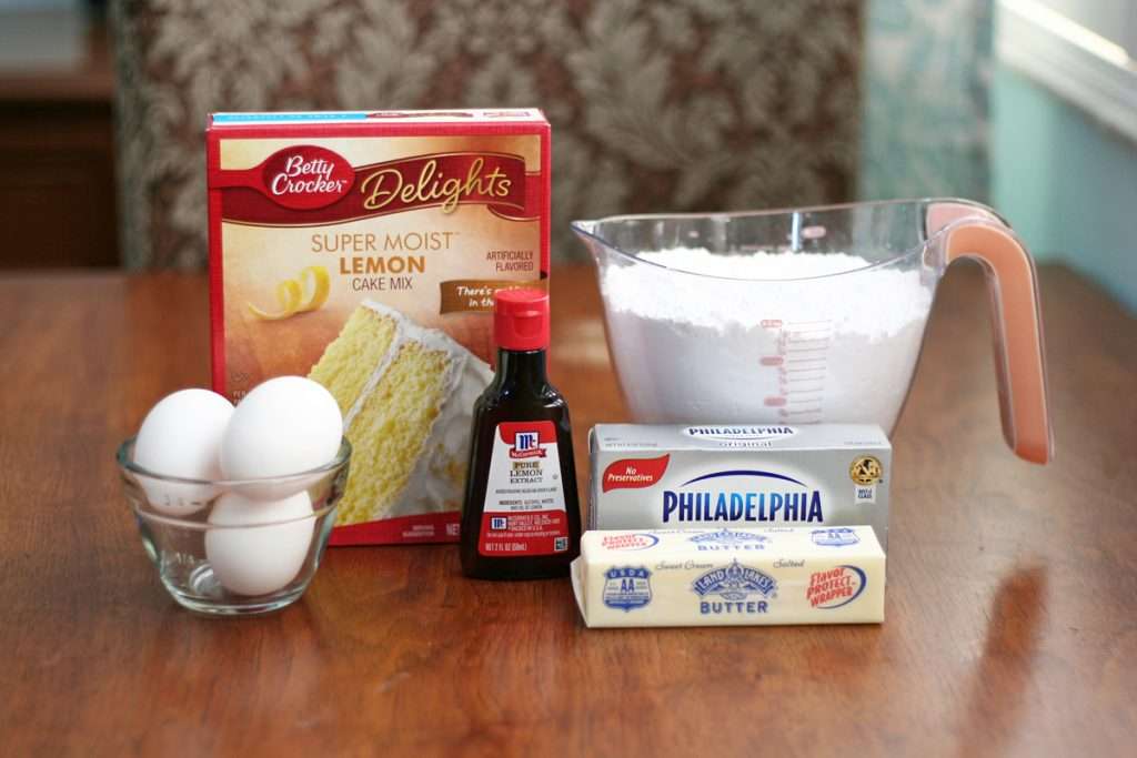 Ingredients for Gooey Lemon Butter Cake