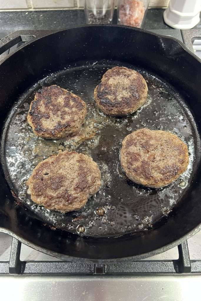 Cook patties until done.