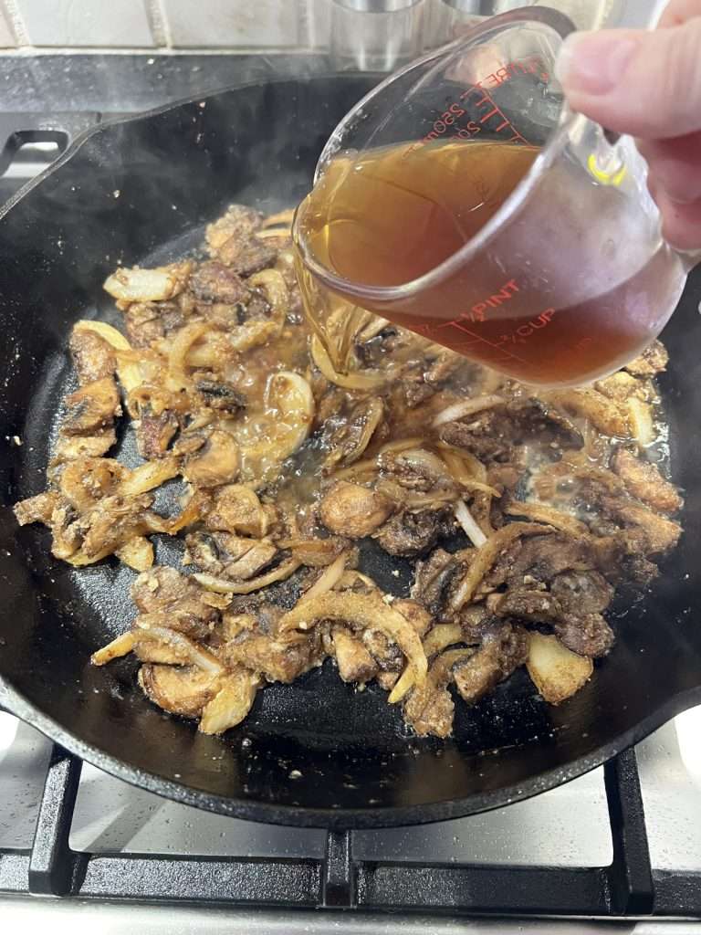 Add beef broth.
