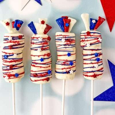 Patriotic Chocolate Covered Marshmallows