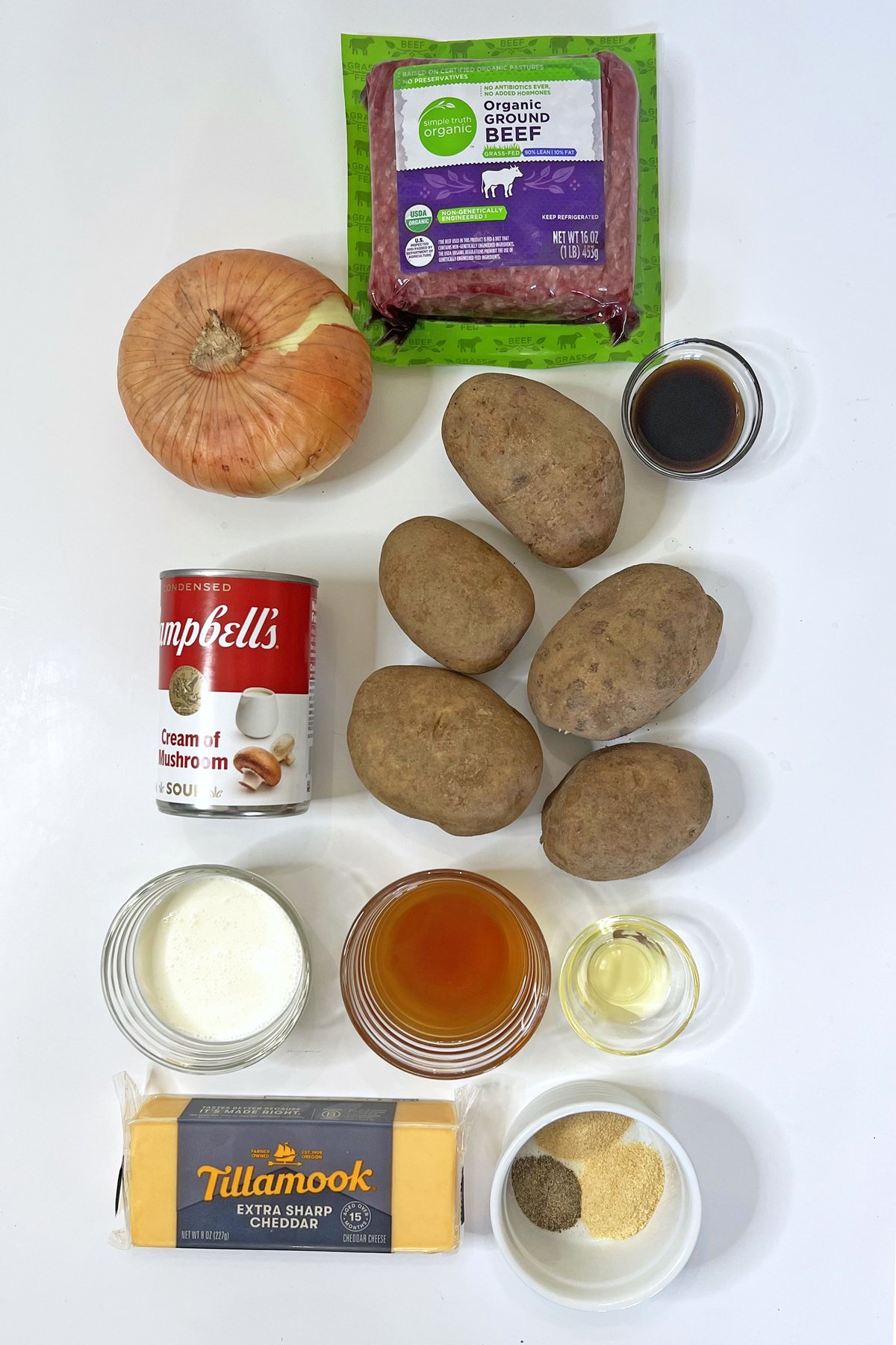 Cheesy Hamburger Potato Casserole Ingredients