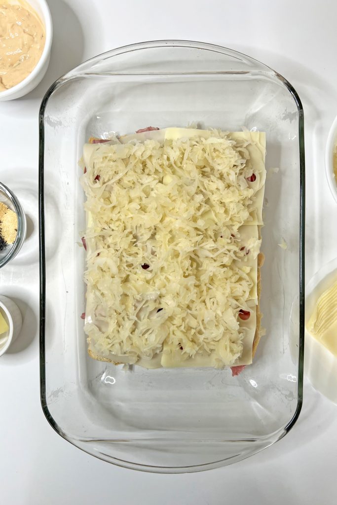 Add a layer of sauerkraut.