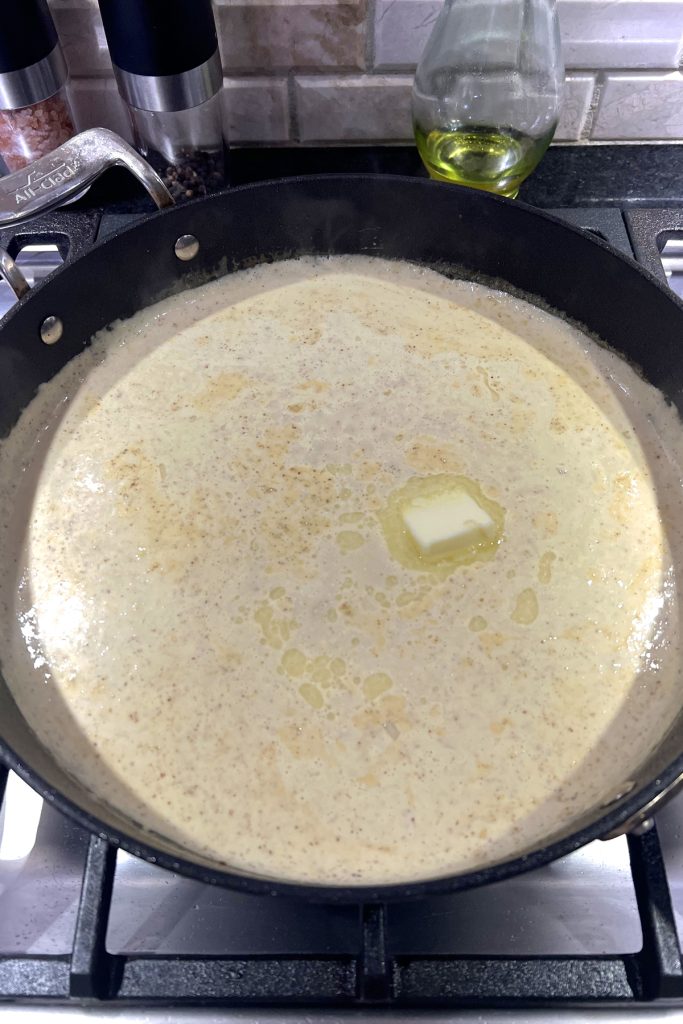 Add butter to the sauce.
