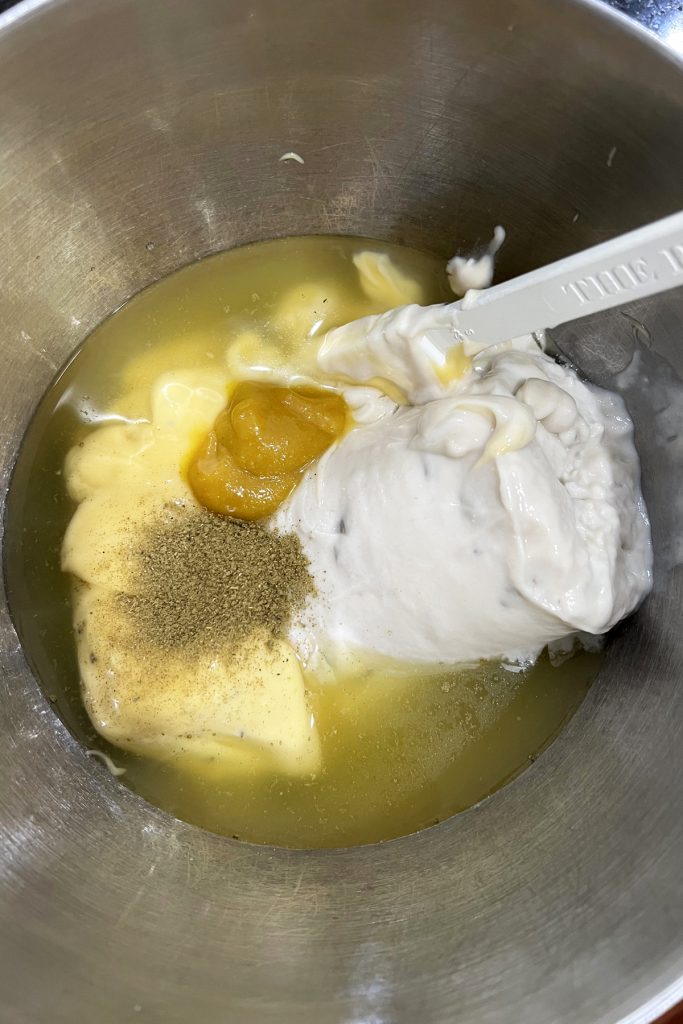 Sauce ingredients in a bowl