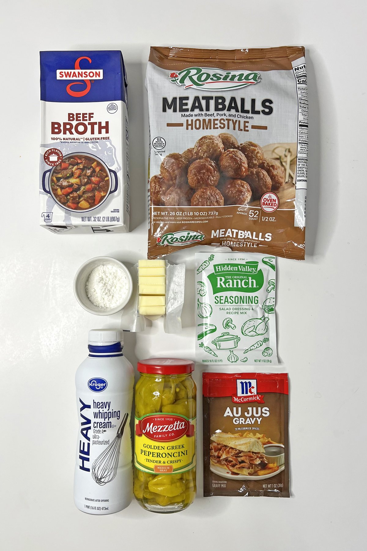 Ingredients for Mississippi Meatballs