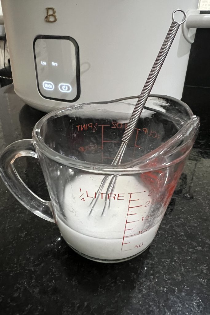 Make a cornstarch slurry.