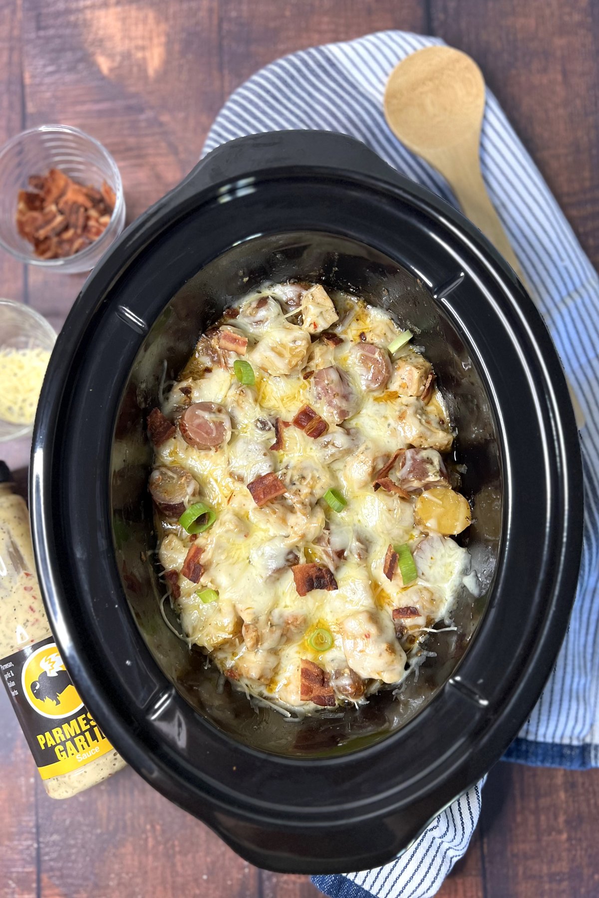 Crockpot Garlic Parmesan Chicken and Potatoes