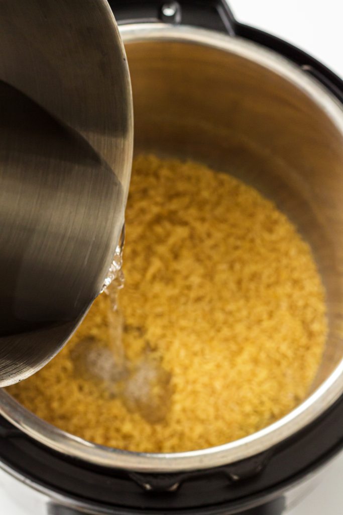 Add rice, water, and salt to the Instant Pot.
