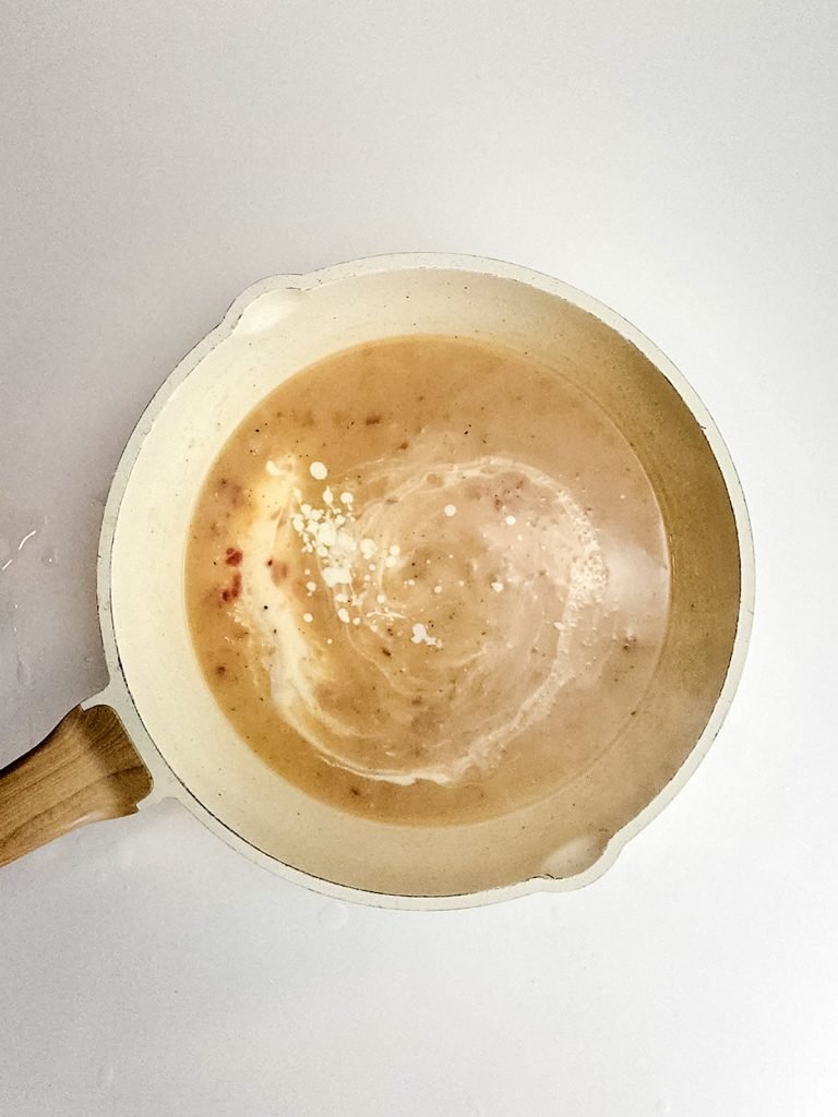 Add the heavy cream.