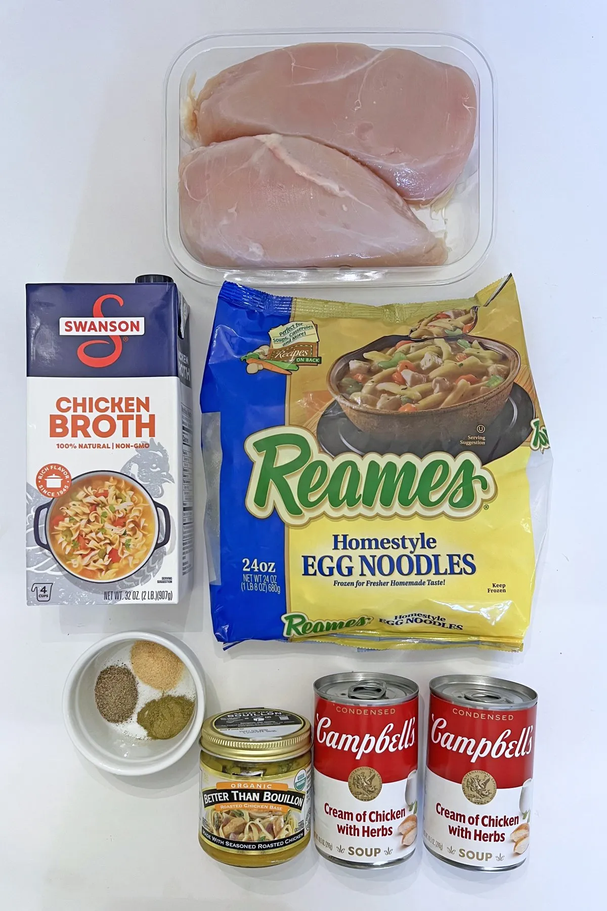 Ingredients for Crockpot Chicken and Noodles