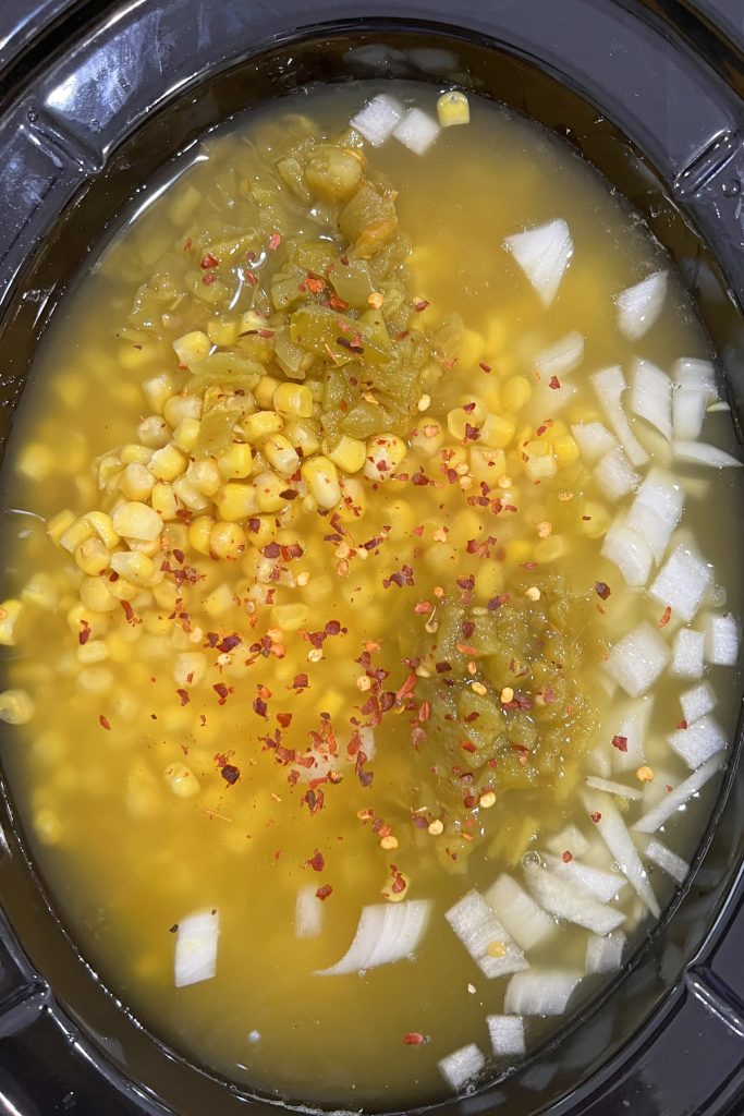 Add bouillon and red pepper flakes.