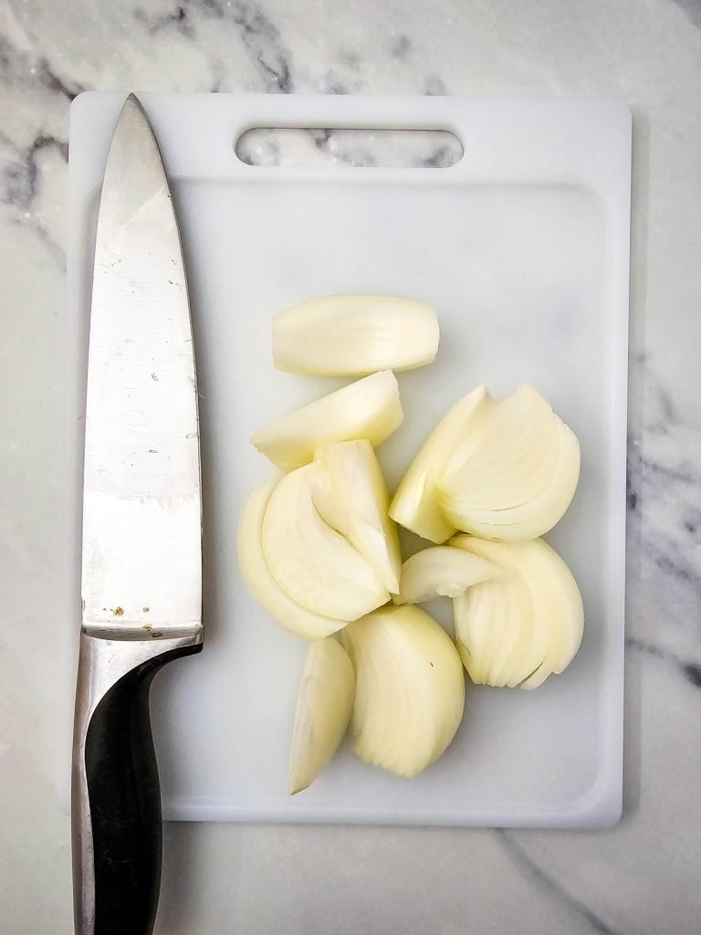 Chop the onions.