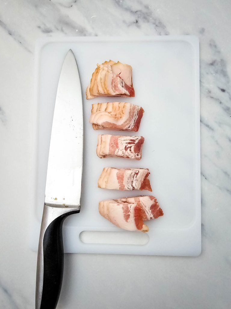 Chop the bacon.