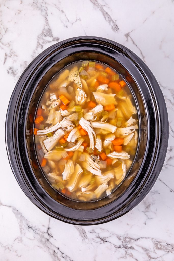 Add broth and cook on low for 6 hours