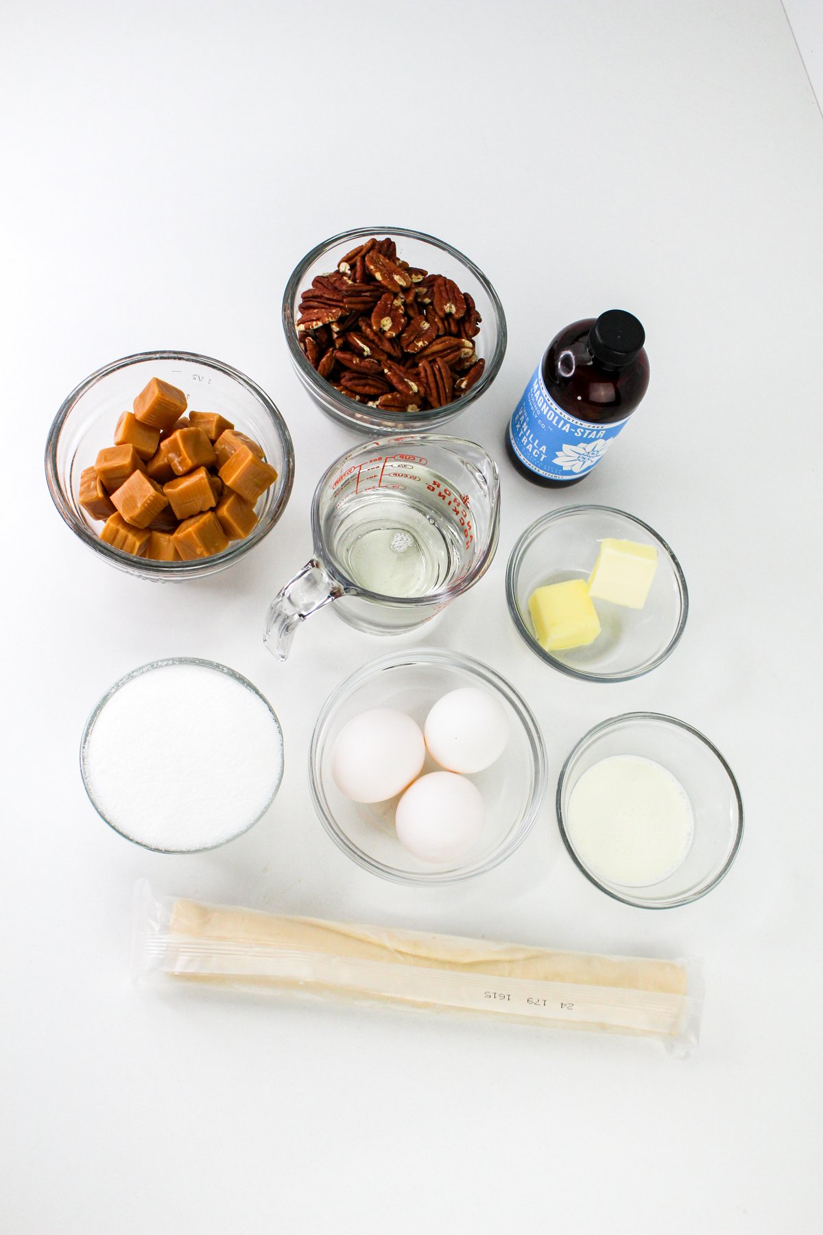 Ingredients for Caramel Pecan Pie