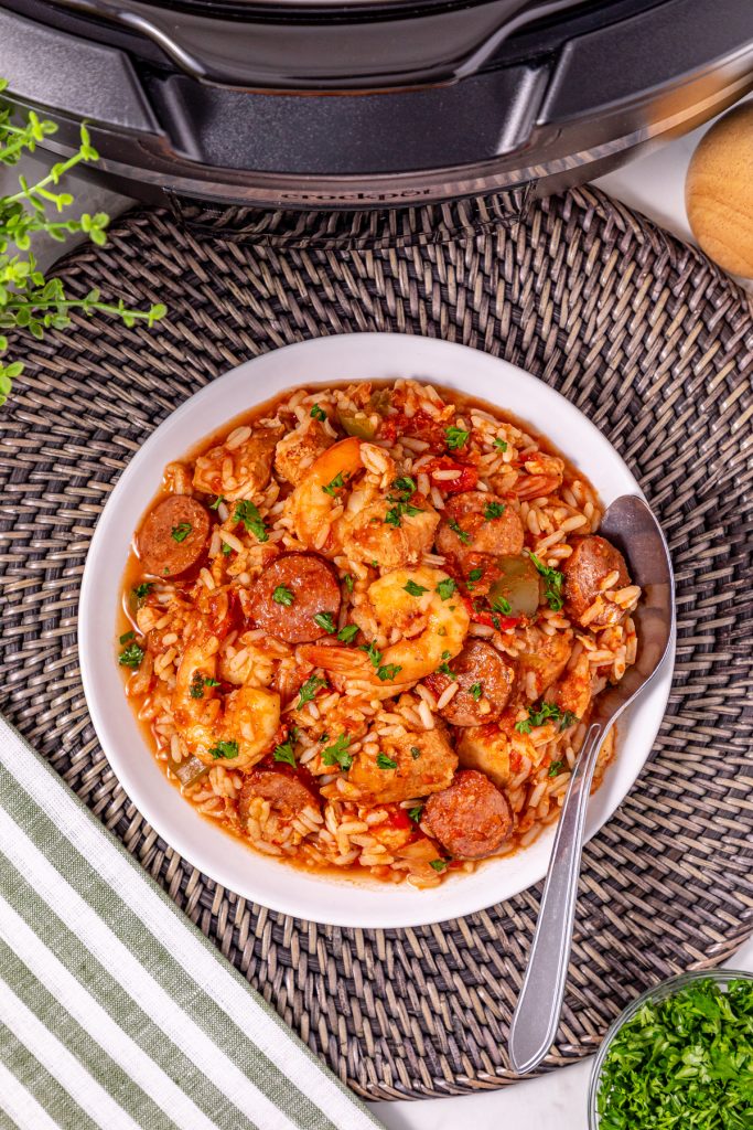 Crockpot Chicken Shrimp and Sausage Jambalaya