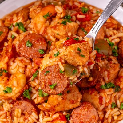 Crockpot Chicken Shrimp and Sausage Jambalaya