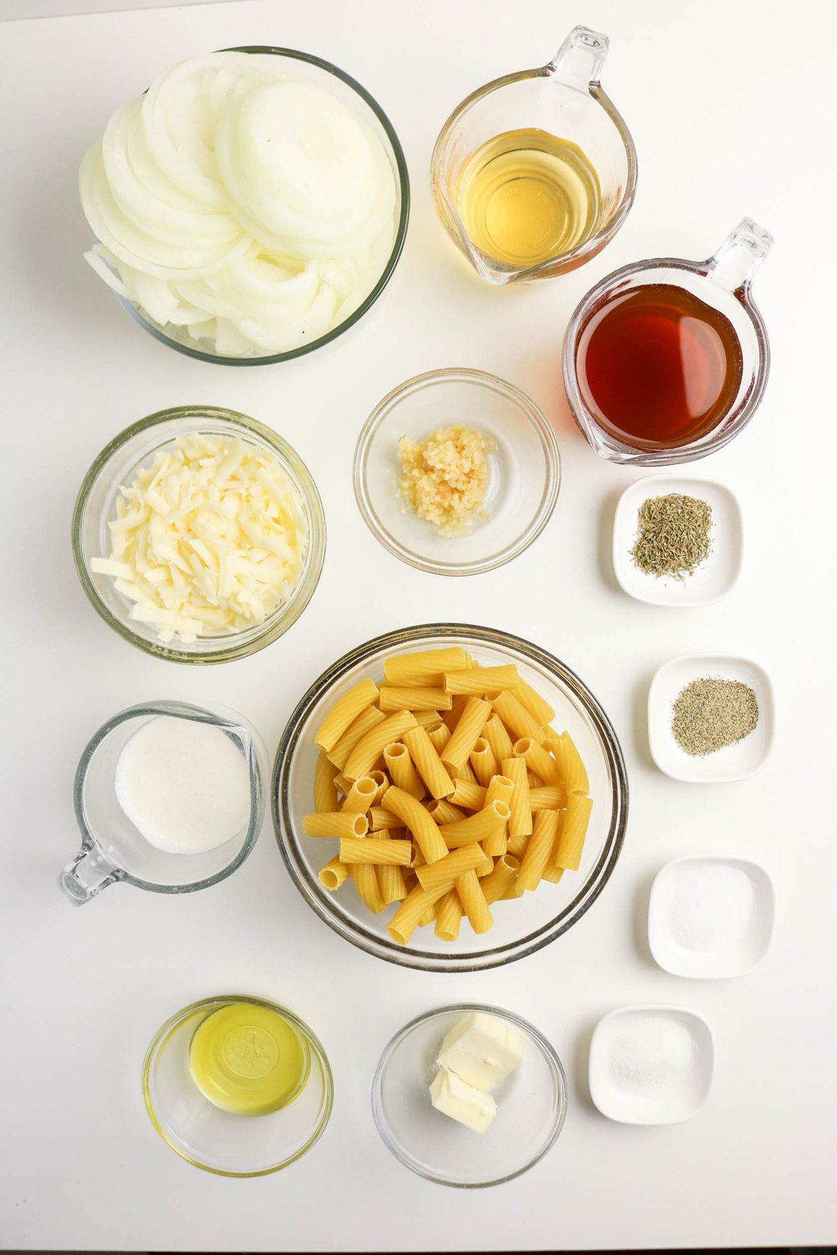 Ingredients for French Onion Soup Pasta