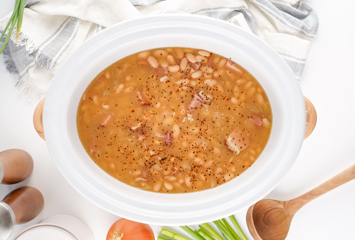 Slow Cooker Ham and Bean Soup