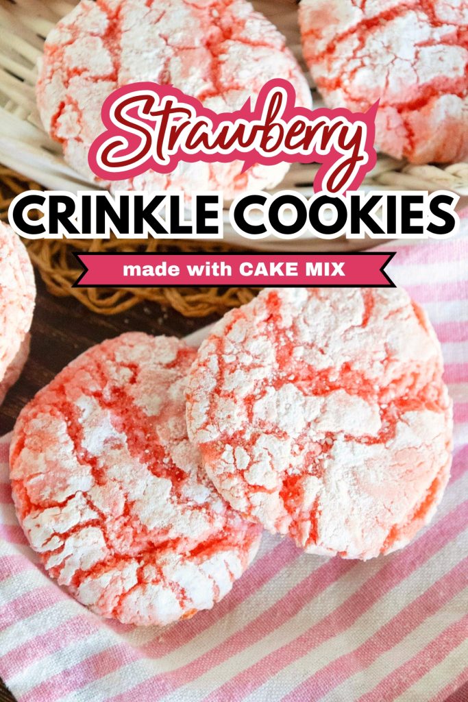 Strawberry Crinkle Cookies