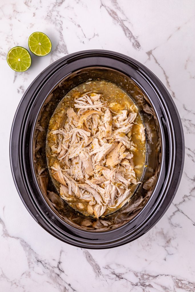 Place shredded chicken back into the crockpot.